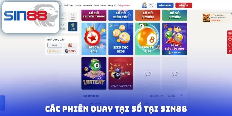 Xổ Số Sin88 - Top 3+ Phiên Quay Thưởng Được Yêu Thích Nhất 3 Các phiên quay tại số tại Sin88