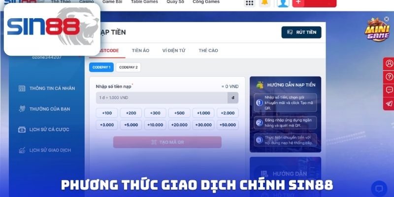 SIN88 13 Phương thức giao dịch chính Sin88